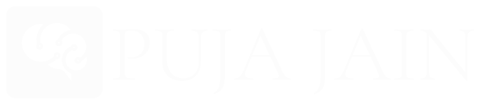 Puja Jain White Logo